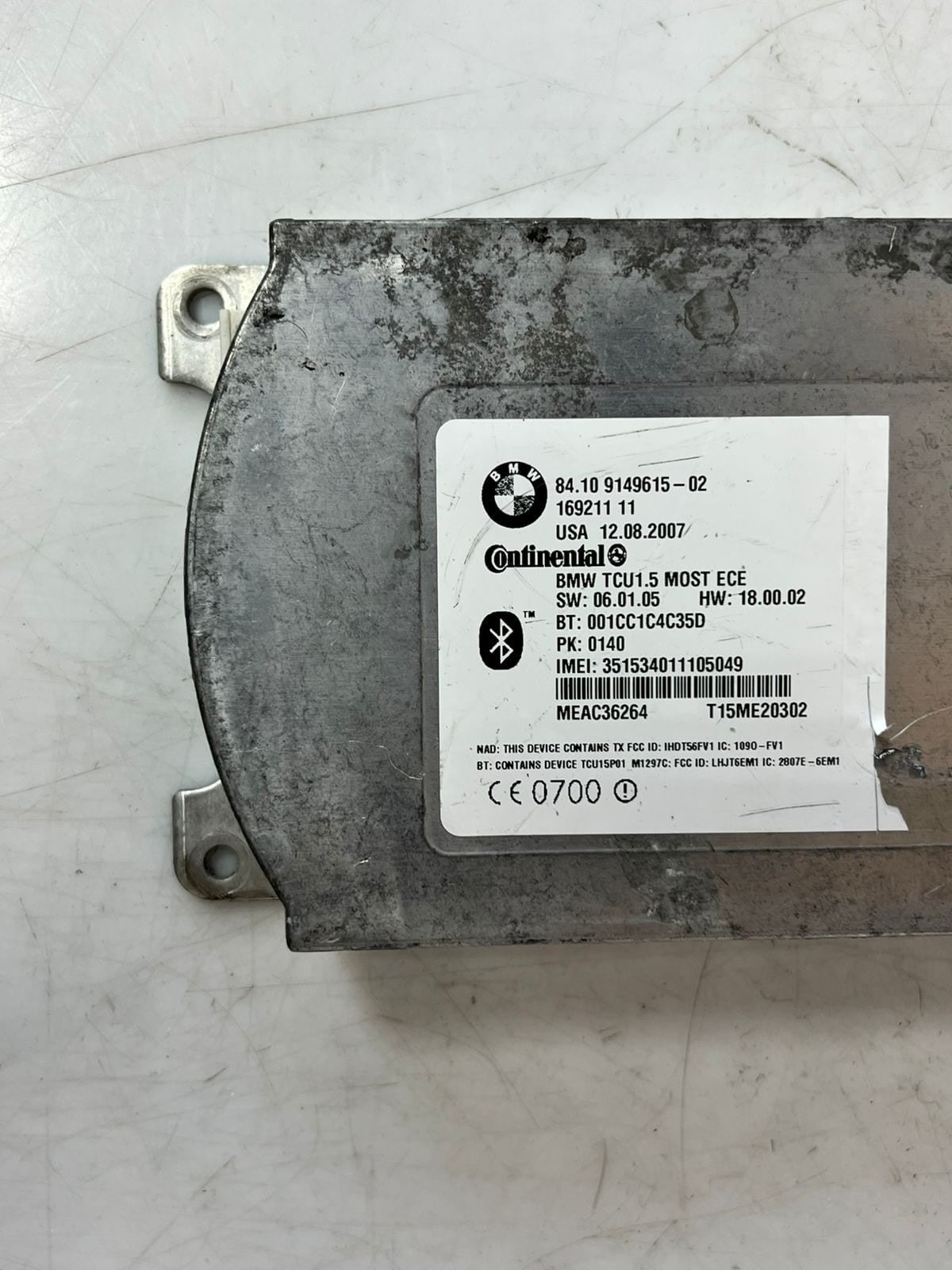2007-2014 BMW X5 E60, E61, E70 Telematics Bluetooth Control Module 9149615 OEM