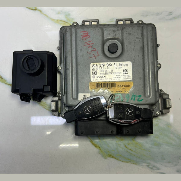 Mercedes CLA GLA ECU Engine Control Module Ignition Switch 2Key Set A270 9002100
