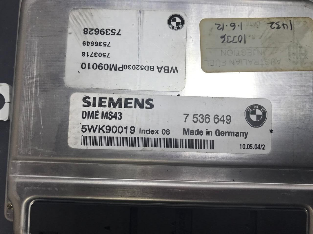 BMW 330Ci 2004 E46 M54 ENGINE CONTROL UNIT ECU SET DME MS43 7536649