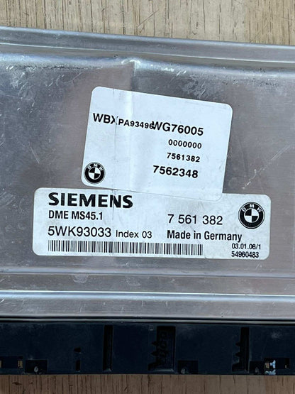 2004-2006 BMW X3 E83 M54 Engine Control Unit 7561382 MS45.1 DME