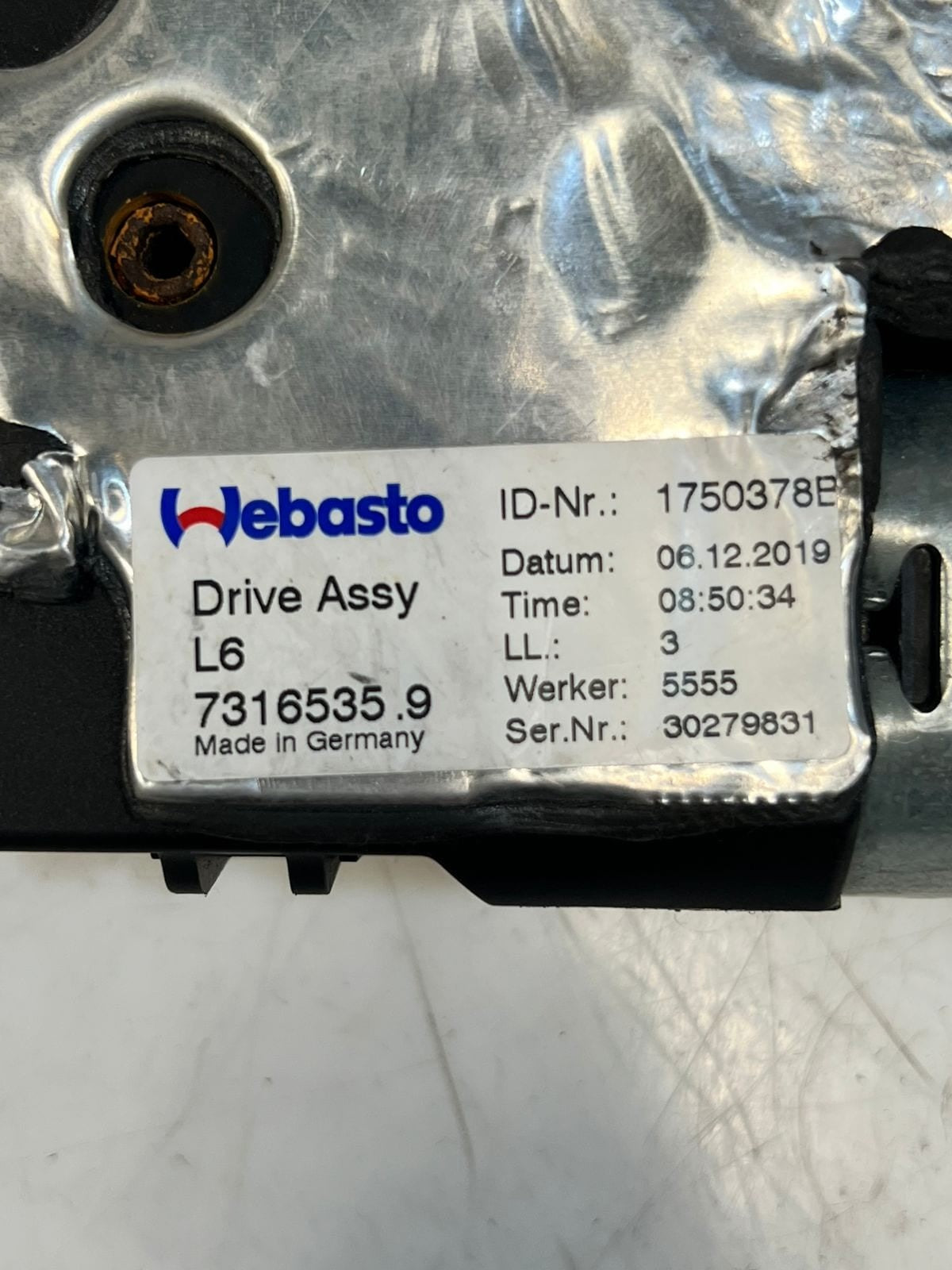 2011-2016 BMW 5-Series F10 550i 528i 535i xDrive Sunroof Motor 7316535 OEM