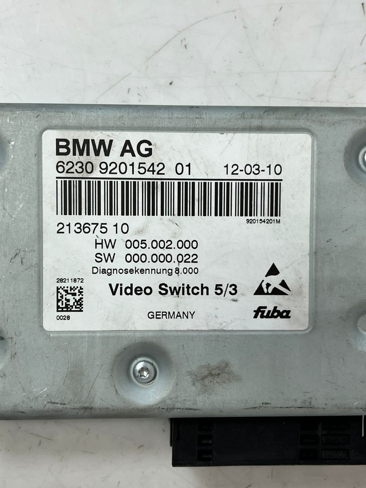 BMW 5' F10 F11 F07 7' F01 F02 F04 Multimedia Video Control Module 9201542 OEM