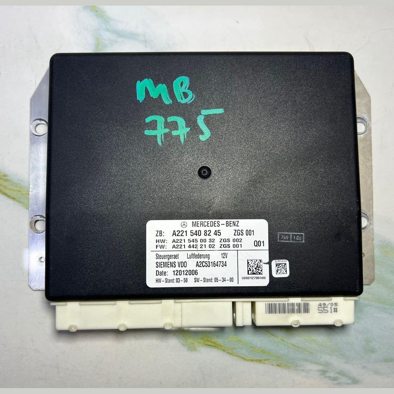 2007-2009 Mercedes S550 Air Suspension Control Module A2215408245 W221 S-Class