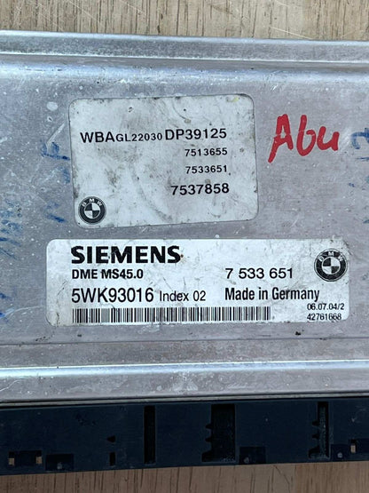 1996-2002 BMW Z3 Engine Control Unit 7533651 Z3 Z4 E85 M54 