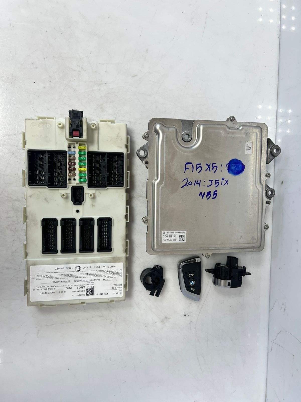 2014 BMW 335i X5 F15 N55 Engine Control Unit ECU SET DME+BDC+1KEY 7540686 OEM