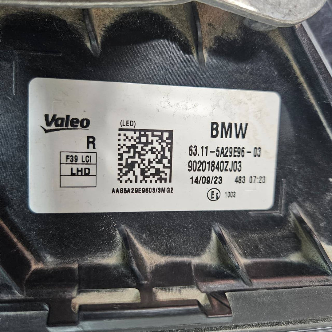 2018 BMW X2 F39 LCI Headlight 5A29E96 LHD USED ECE Front Right