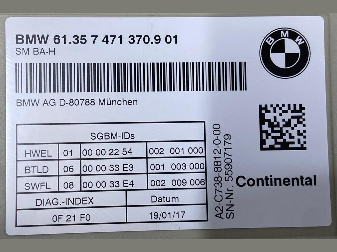 OEM Front Memory Seat Control Module BMW G30 G31 G32 G11 G12 7471370