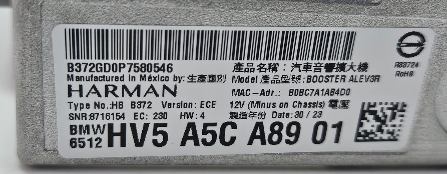 2017-2019 BMW G20 G21 G30 G31 G11 G05 X5 M4 Audio Amplifier Booster 5A5CA89 OEM