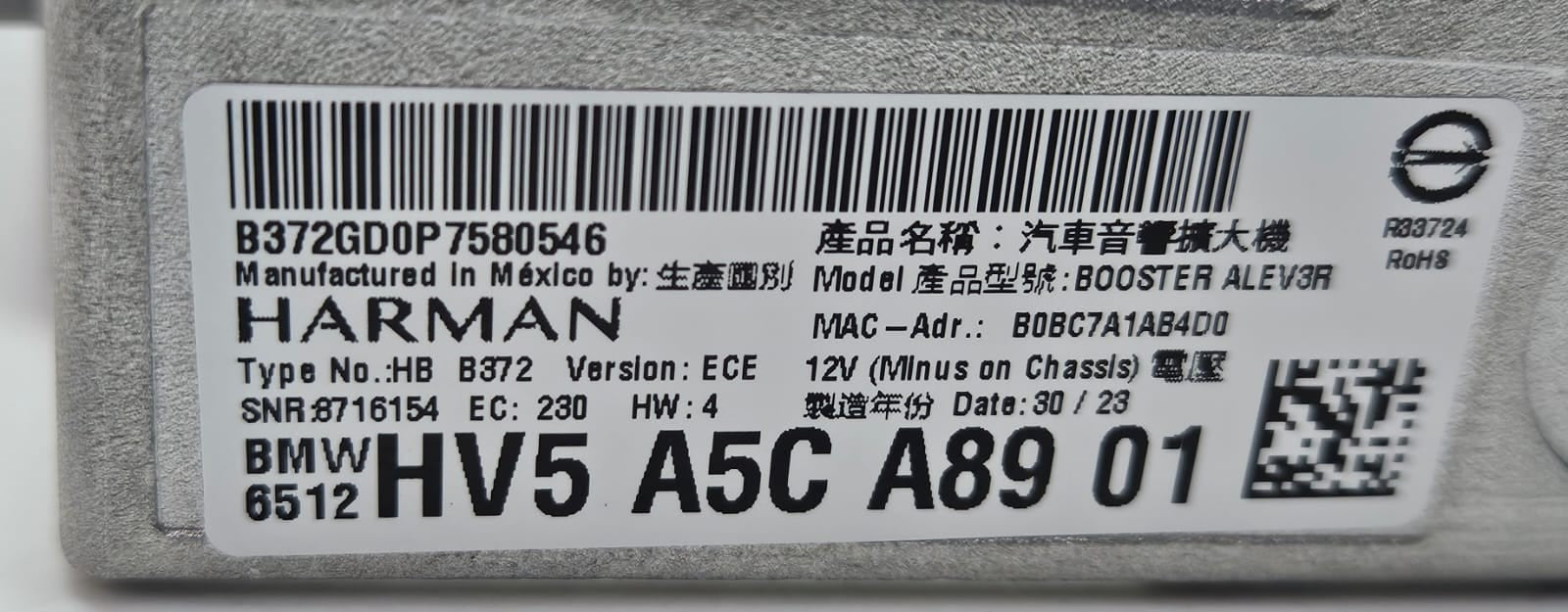 2017-2019 BMW G20 G21 G30 G31 G11 G05 X5 M4 Audio Amplifier Booster 5A5CA89 OEM