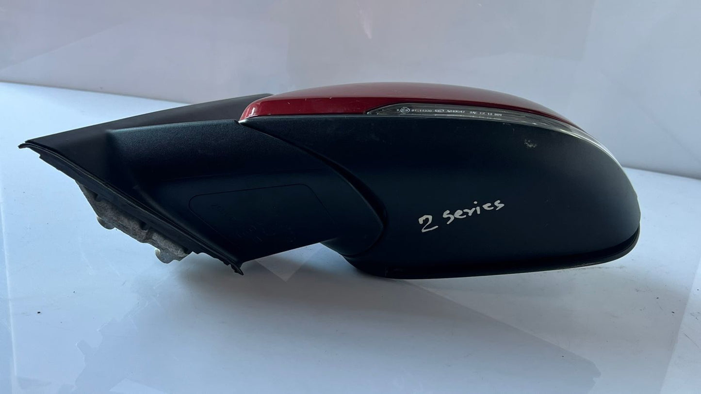2016 BMW 2 SERIES F45 Left Passenger side Wing Mirror 041357 RED RHD