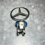 قم بتحميل الصورة إلى عارض الصور، Front Hood Ornament Mounted Star Emblem For Mercedes-Benz C E S AMG Silver Logo