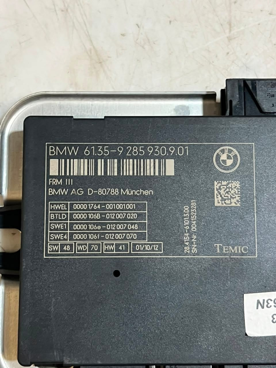 2011-2015 BMW F01 F02 740i 750i FRM3 Footwell LED Control Module 9285930 OEM