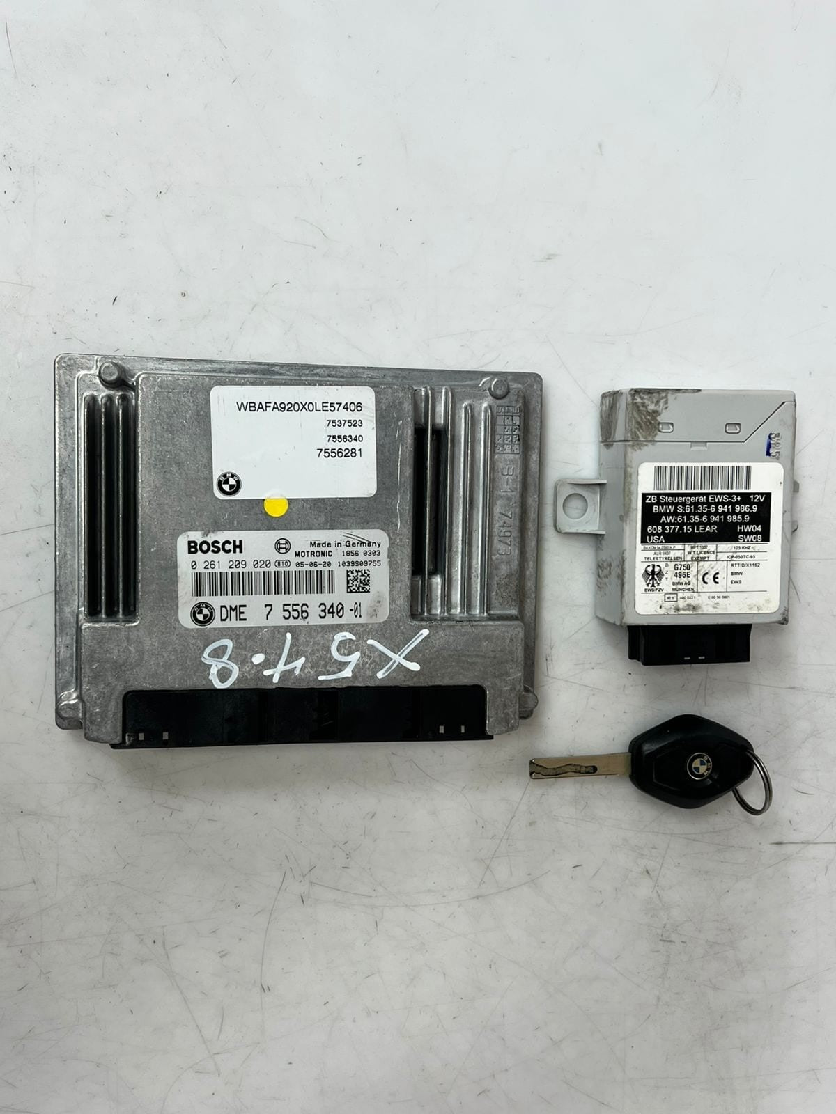2005-2006 BMW 545i X5 4.8 E60 Engine Control Module ECU SET DME+EWS+1KEY 7556340