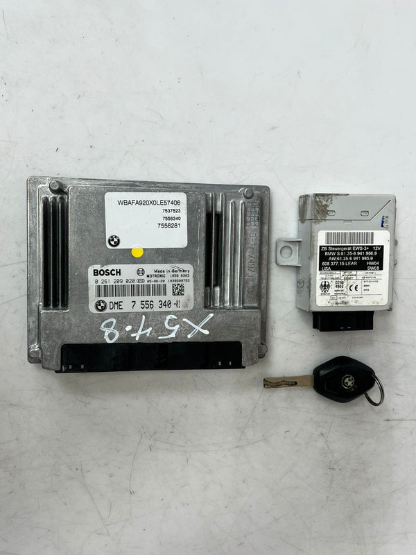 2005-2006 BMW 545i X5 4.8 E60 Engine Control Module ECU SET DME+EWS+1KEY 7556340