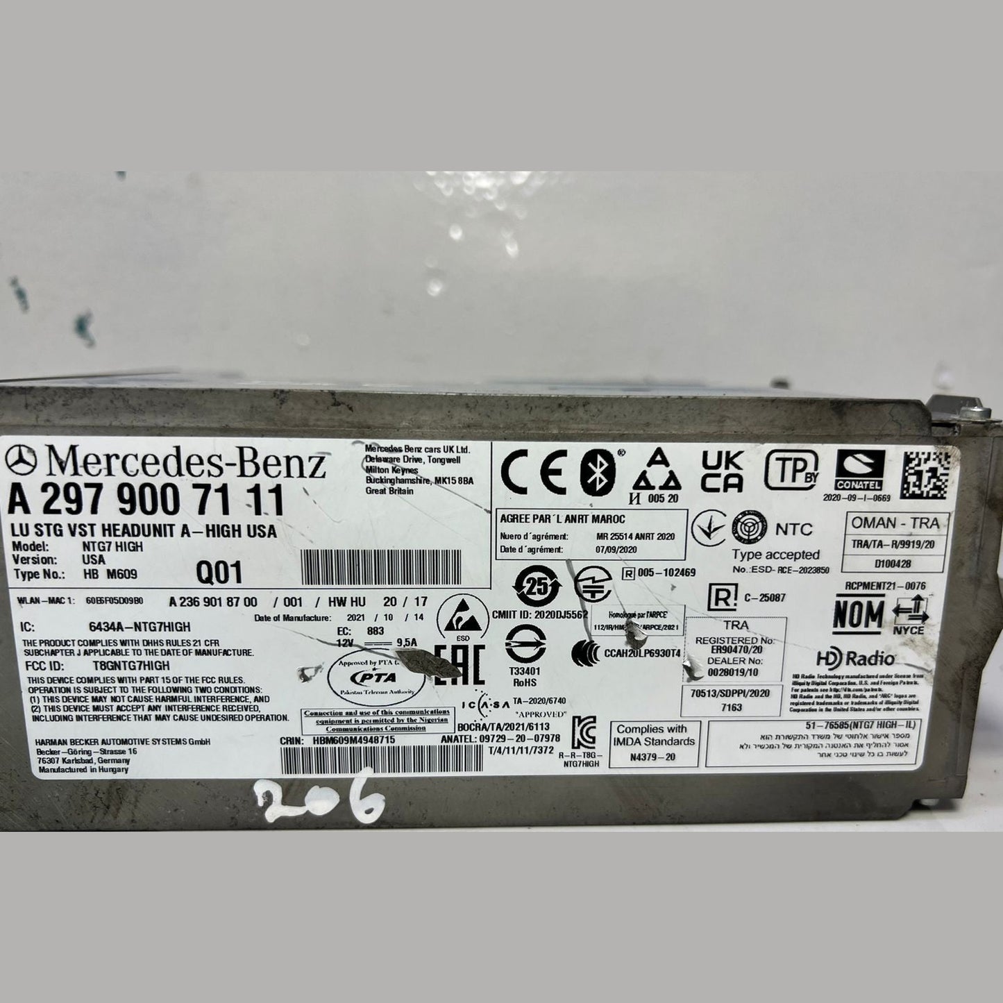 20-25 Mercedes W206 C-Class Radio Audio Multimedia Head Unit  A297 9007111 OEM