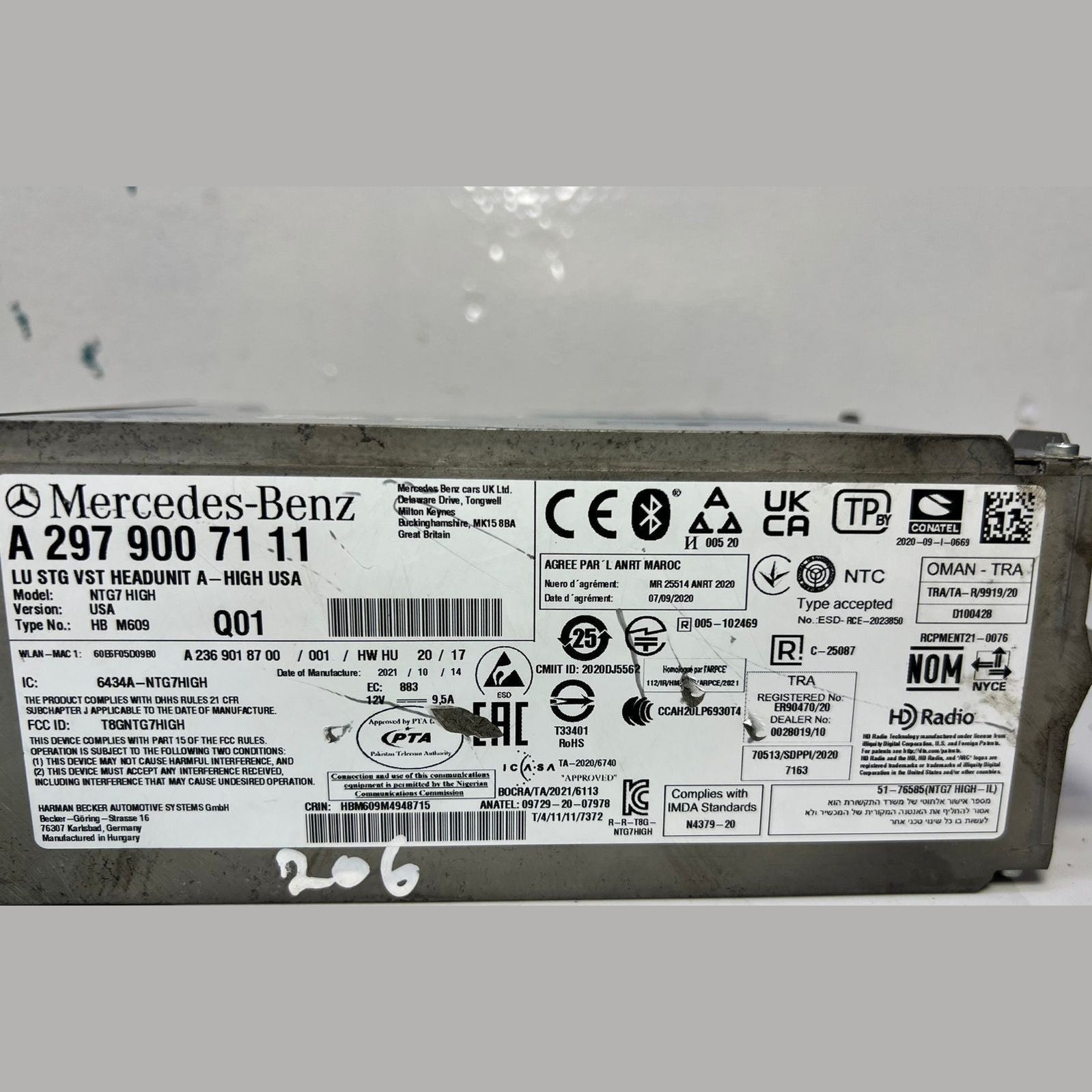 20-25 Mercedes W206 C-Class Radio Audio Multimedia Head Unit  A297 9007111 OEM