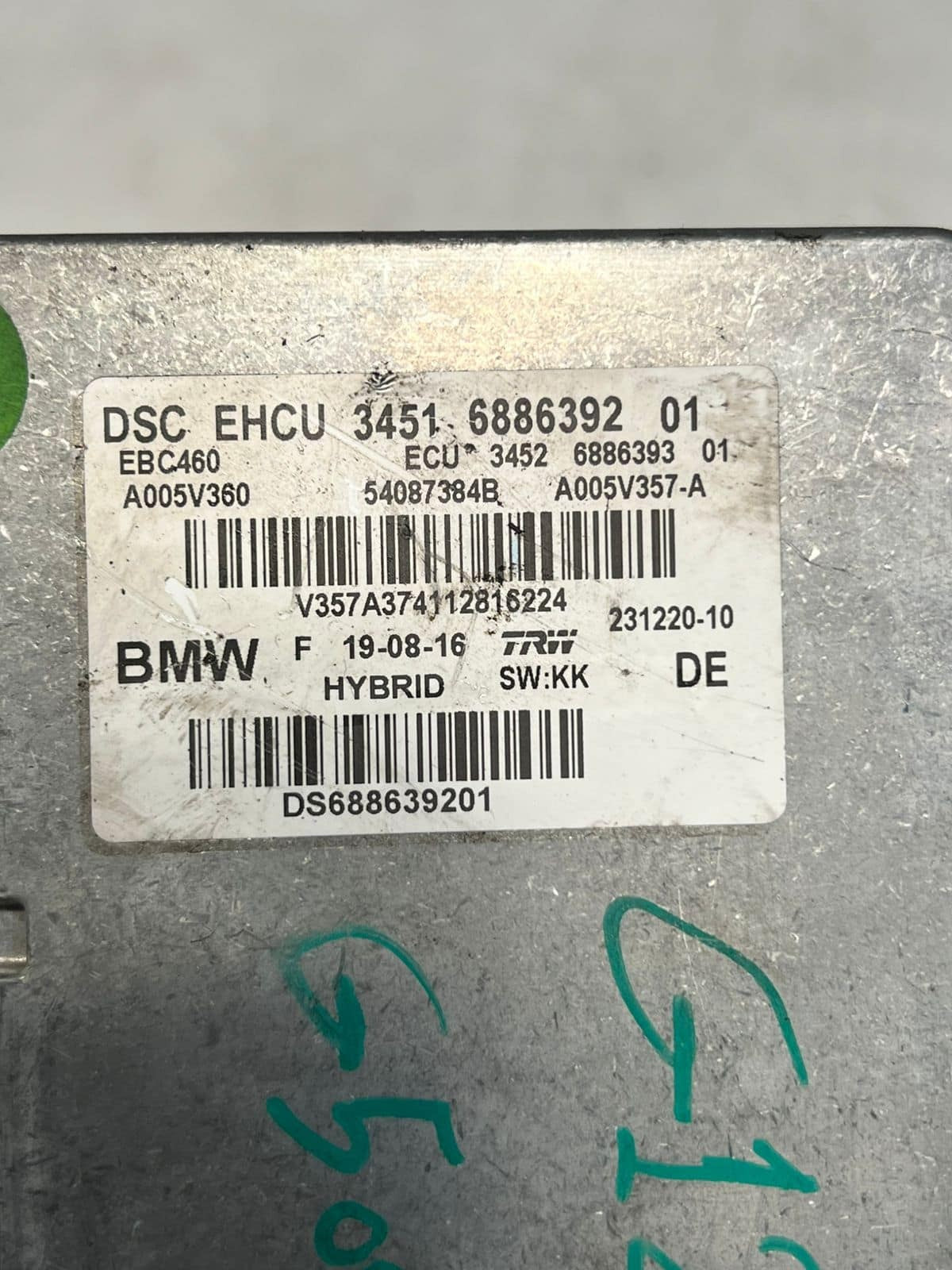 BMW G11 G12 740e ABS Anti-Lock Brake Pump Assembly 6886392 OEM