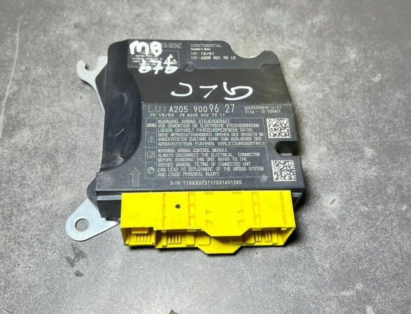 14-18 Mercedes W205 GLC SRS Safety Restraint Control Module A205 9009627 OEM