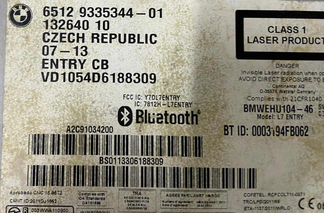 OEM BMW 1 Series F20 F21 F22 Radio Professional CD Bluetooth Player 9335344