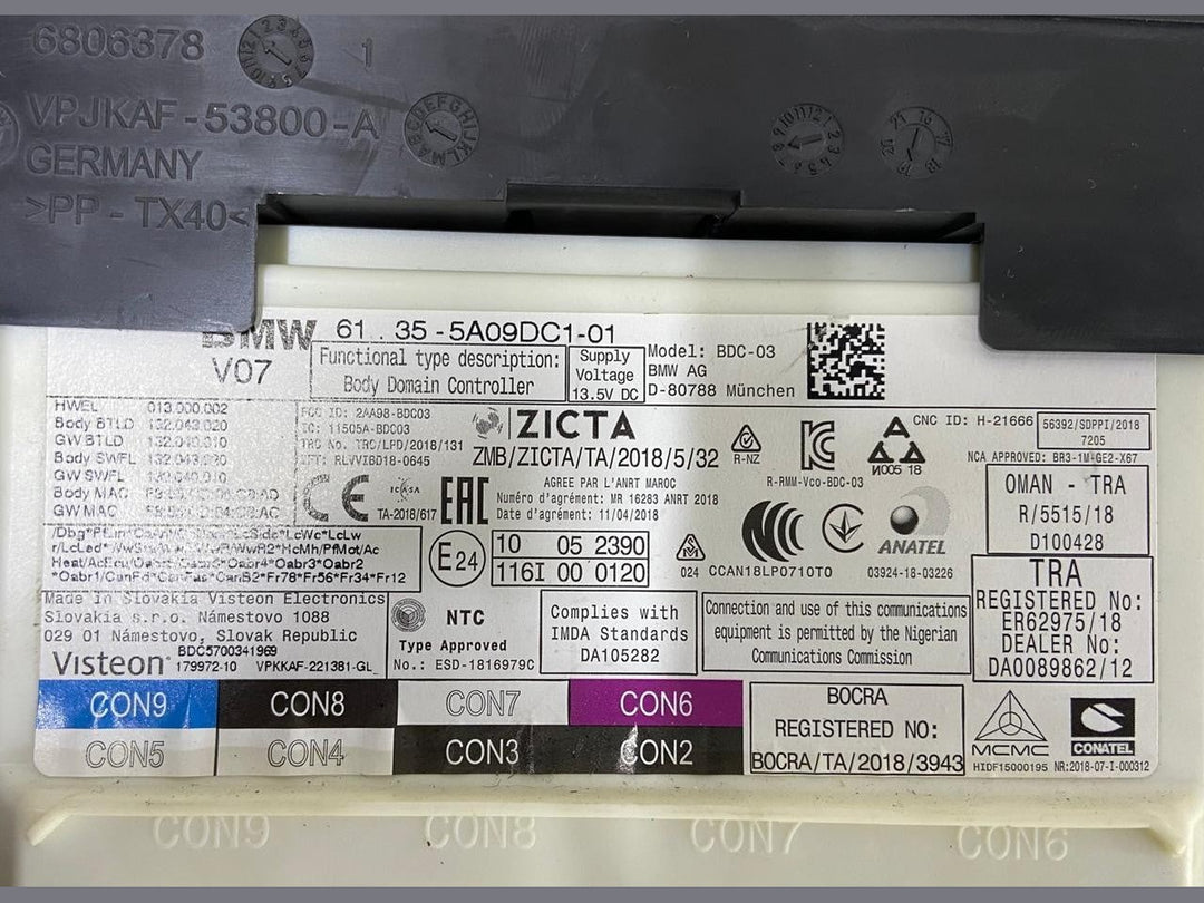 OEM BMW M8 2020 BODY DOMAIN CONTROLER BDC CONTROL MODULE 6135-5A09DC1 6806378