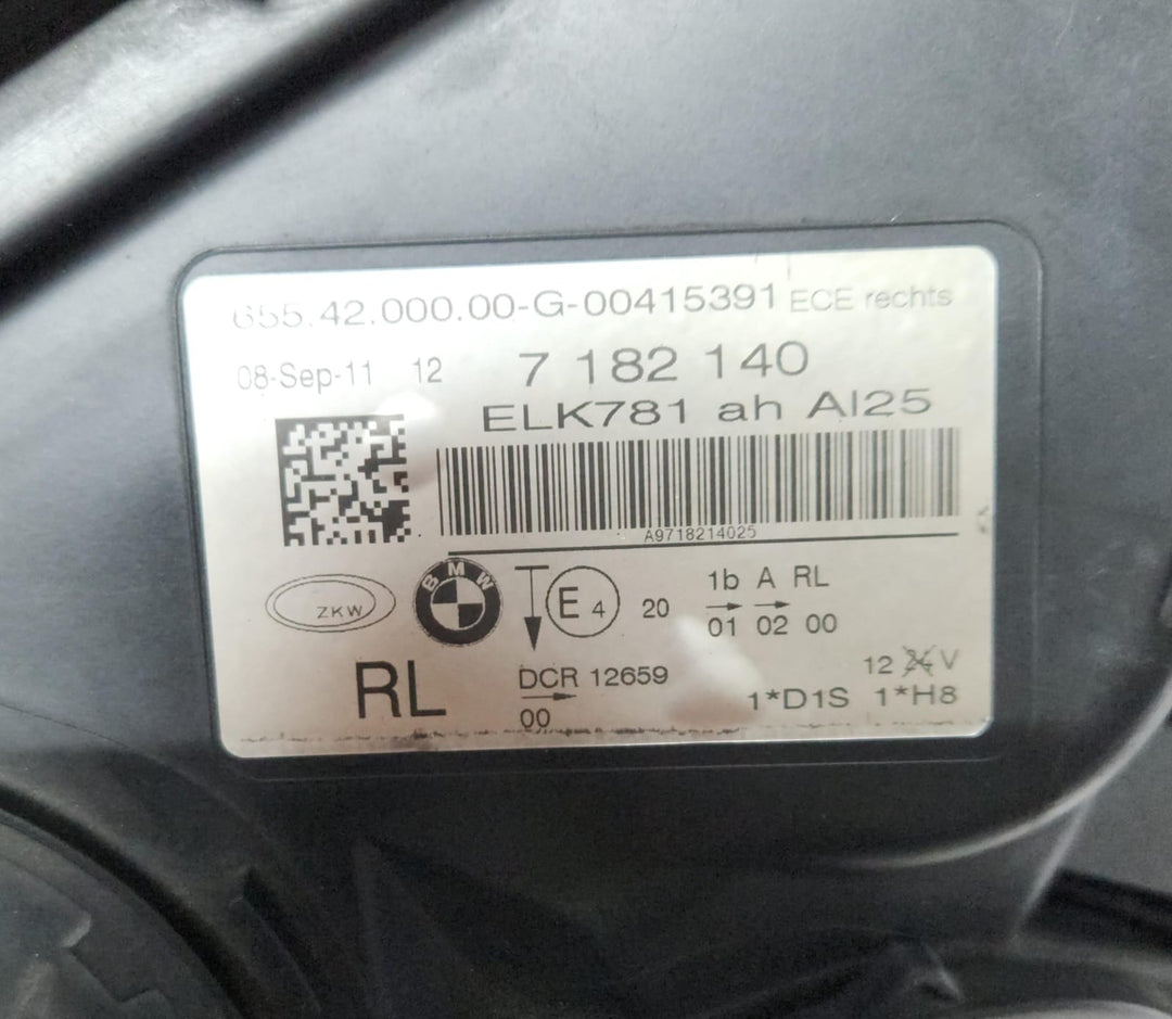 2010-2015 BMW 740i Xenon Headlight Right 7182140 7 Series F01 F02 F03 OEM ECE