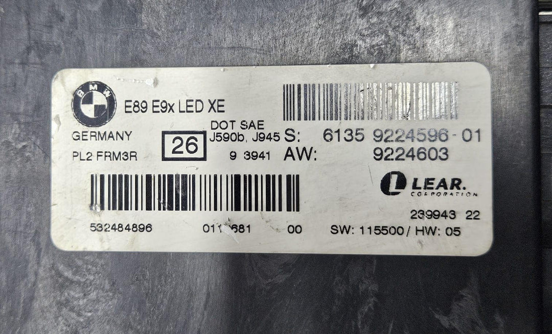 BMW E90, E91, E92, E93, E89 Footwell Light Control Module 9224596 OEM
