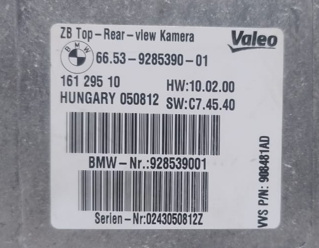 BMW X5 X6 series E70 E71 E72 TOP REAR VIEW CAMERA CONTROL MODULE ECU 9285390 -