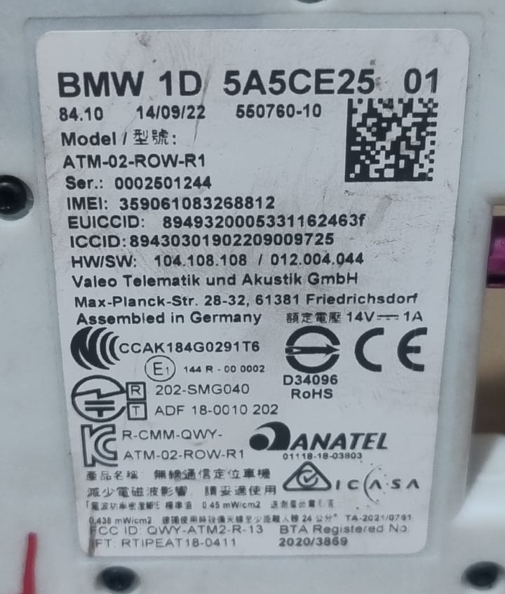 OEM BMW X5 G05 F44 TELEMATIC COMMUNICATION BOX ANTENNA MODULE -  5A5CE25