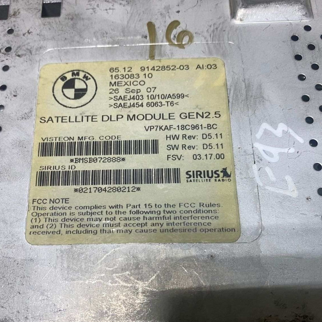 2008-2009 BMW 3-Series E90, 5-Series E60 E61, and X5 E70  328i Satellite Radio C