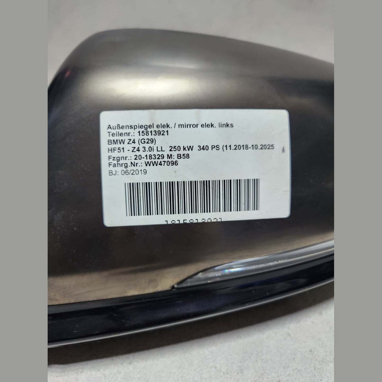 BMW Wing Mirror A091564 Z4 G29 2020-2023 LEFT SIDE MIRROR ECE LHD