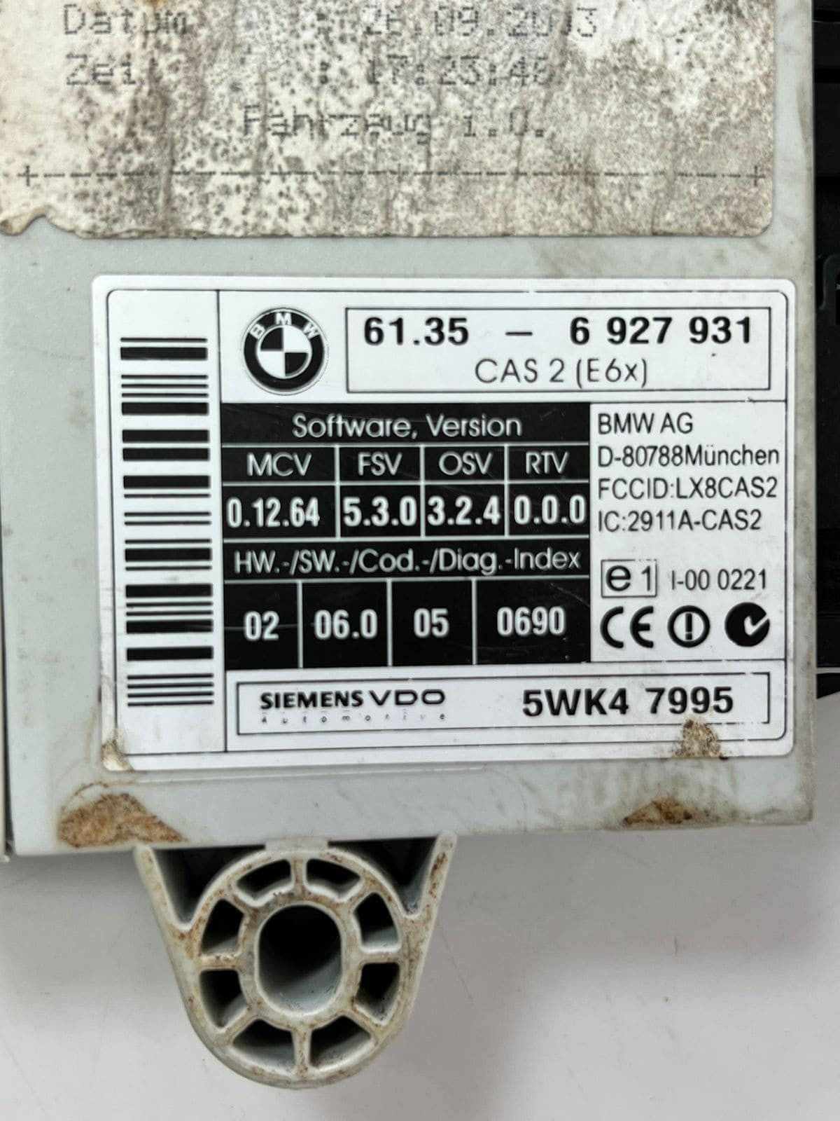 2004 BMW 5 6 Series E60 E61 E63 E64 Control Unit Module CAS 2 CAS2 6927931