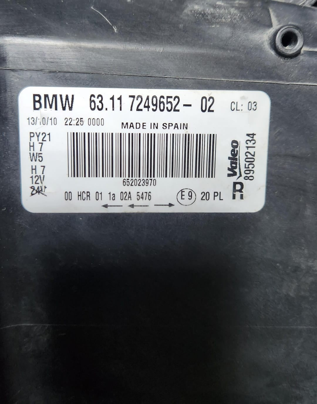 2008-2011 BMW 1 Series Headlight 7249652 1 Series E87 LCI Right side HELOGYN