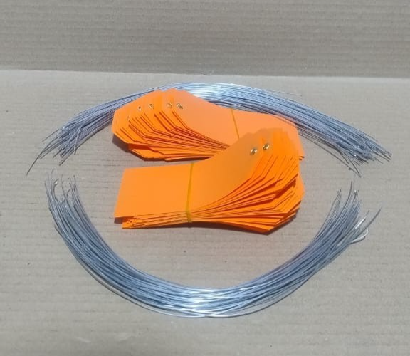 ACRYLIC TAG WITH METAL EYELET – THIN PLASTIC LABEL - IND/CRAFT ID TAG ORANGE