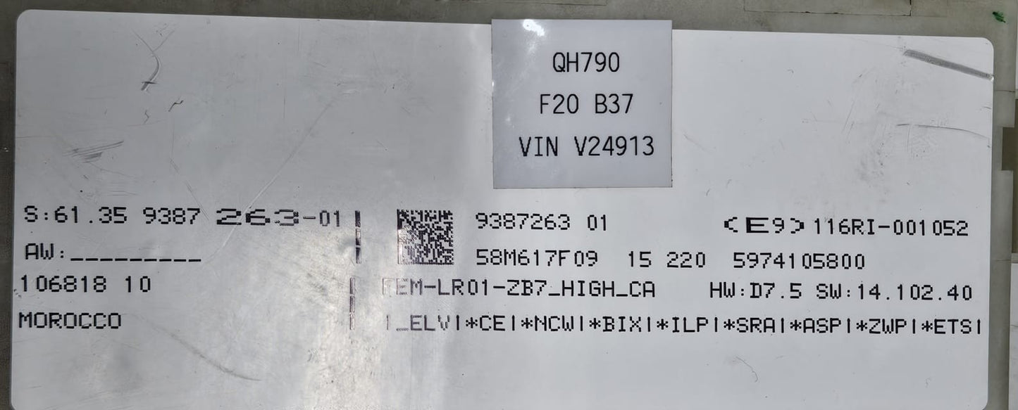 BMW F20 B37 Engine Control Unit 8589141 DIESEL ECU SET OEM