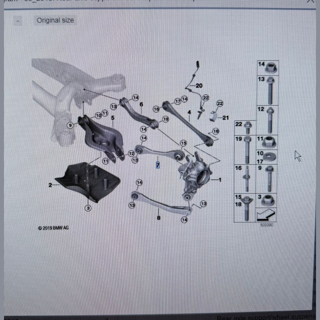 BMW G20 G21 G22 G23 Guiding suspens. link w rubber mount lft LEFT 6878631 SET