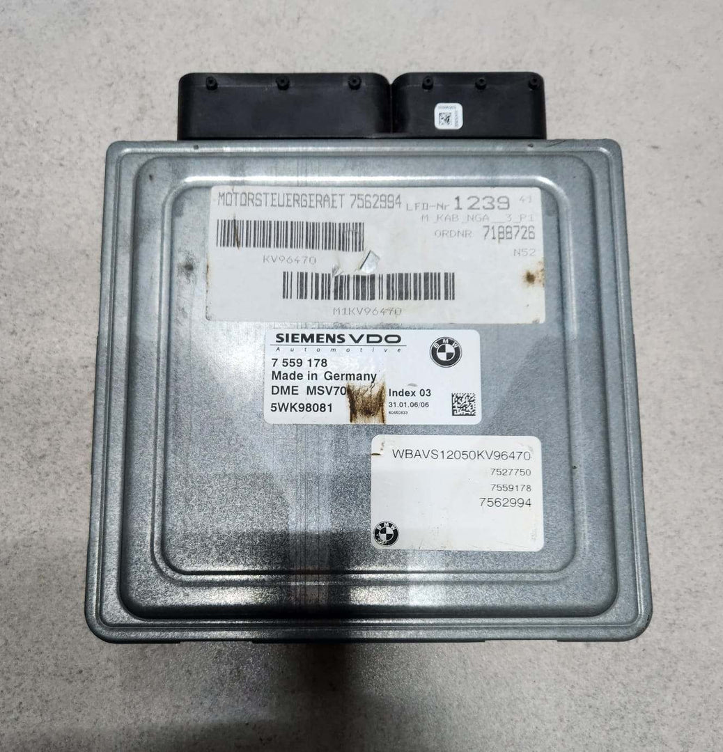 2006-2007 BMW 525i Engine Control Module MSV70 7559178 E90 E91 E60 E61 