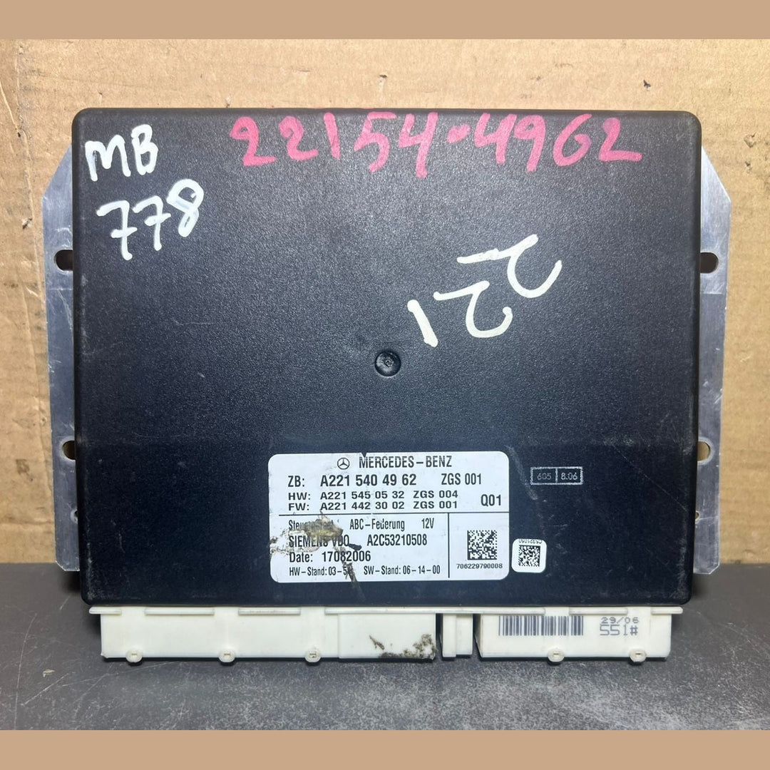 07-13 MERCEDES W221 S-CLASS AIR SUSPENSION CONTROL UNIT MODULE A221 5404962 OEM