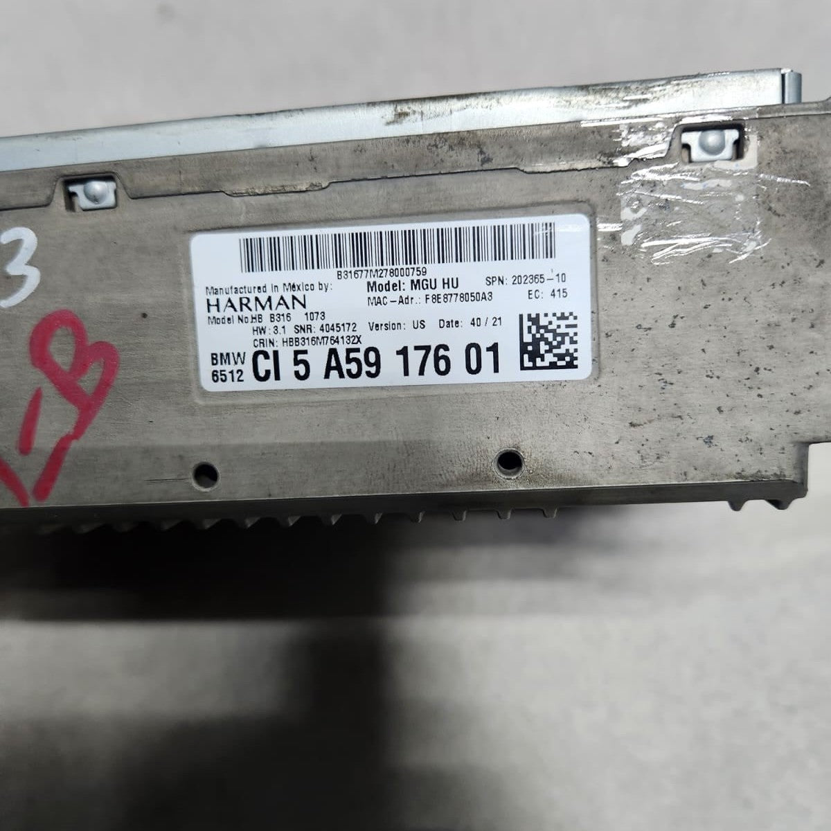 2022 BMW M340i Audio Radio Navigation Receiver Module 5A59176 M340i and 530i 