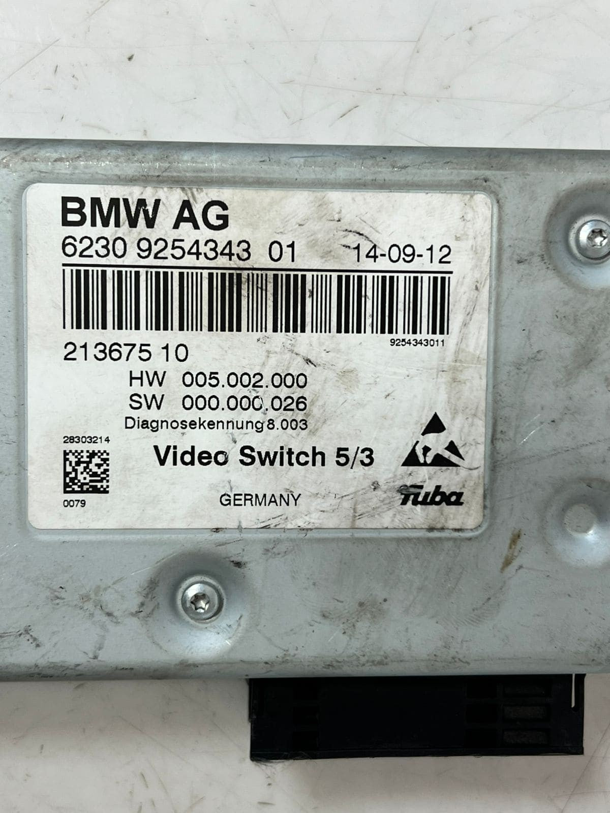2011-2016 BMW 535i F01 F04 F06 F07 xDrive Video Switch Control Module 9254343