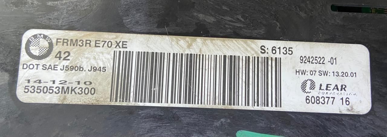 OEM BMW X5 E70 E71 E72 Headlight Control Module Unit FRM3R 9242522