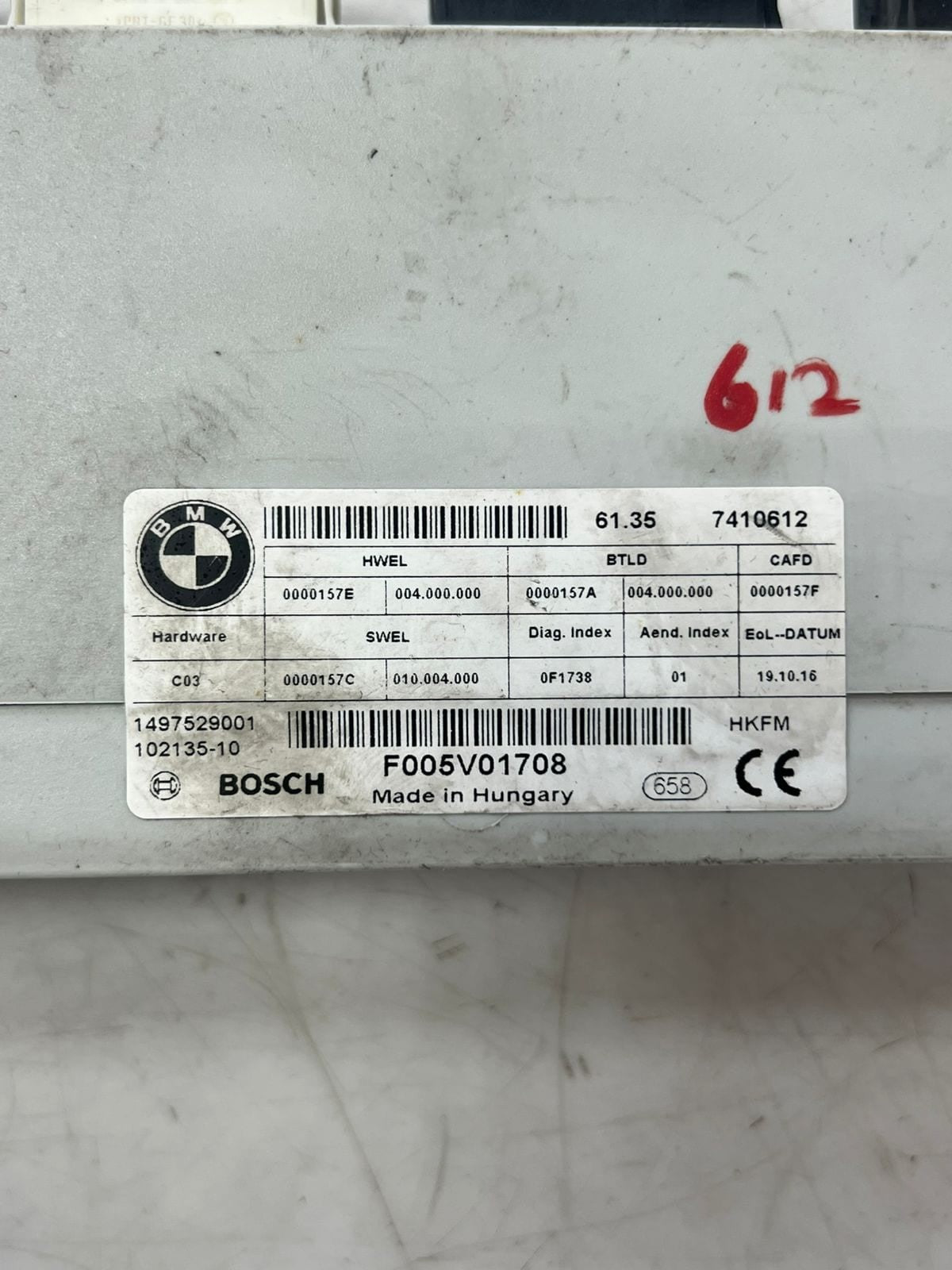 2014-2016 BMW F34 GT 328i and 335i Tailgate Control Unit 7410612 OEM