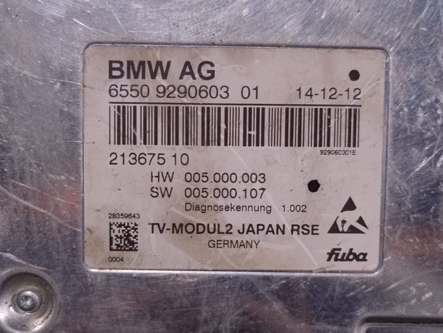 BMW F07 F10 G30 G31 G38 F18 F90  TV MODULE / CONTROL UNIT RSE -9290603