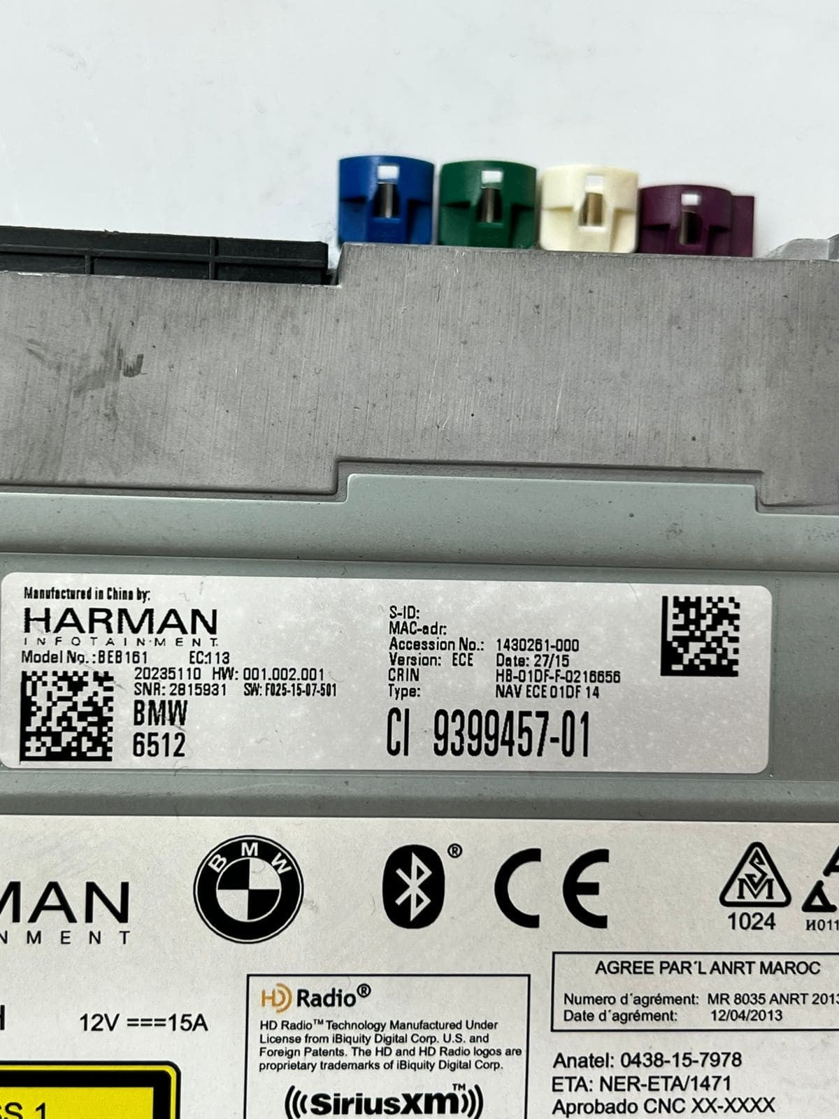 2015-2019 BMW X3 F25 Cd Player Radio Audio Basic Headunit 9399457 OEM
