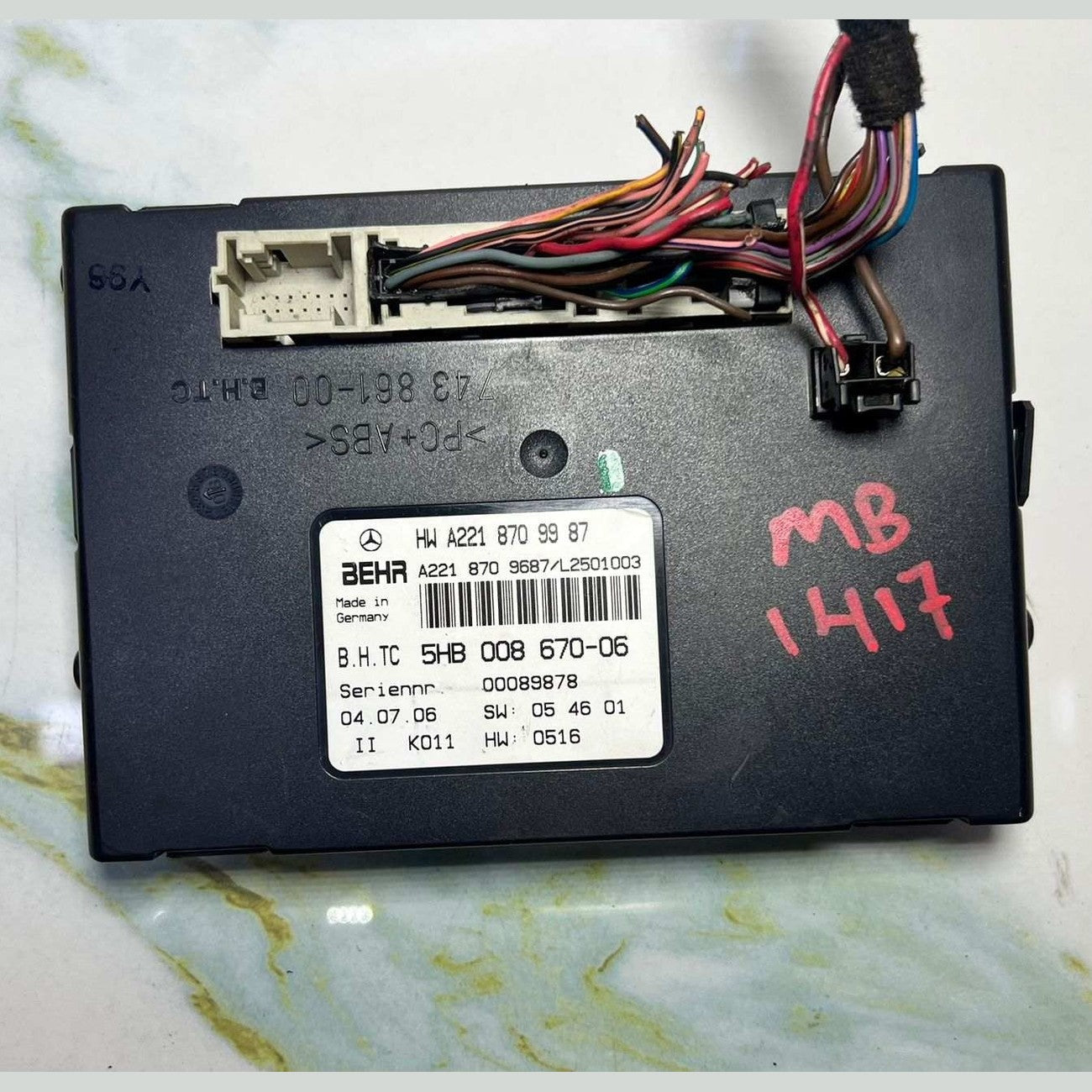 Mercedes Climate Control Module A2218709987 S-Class W221