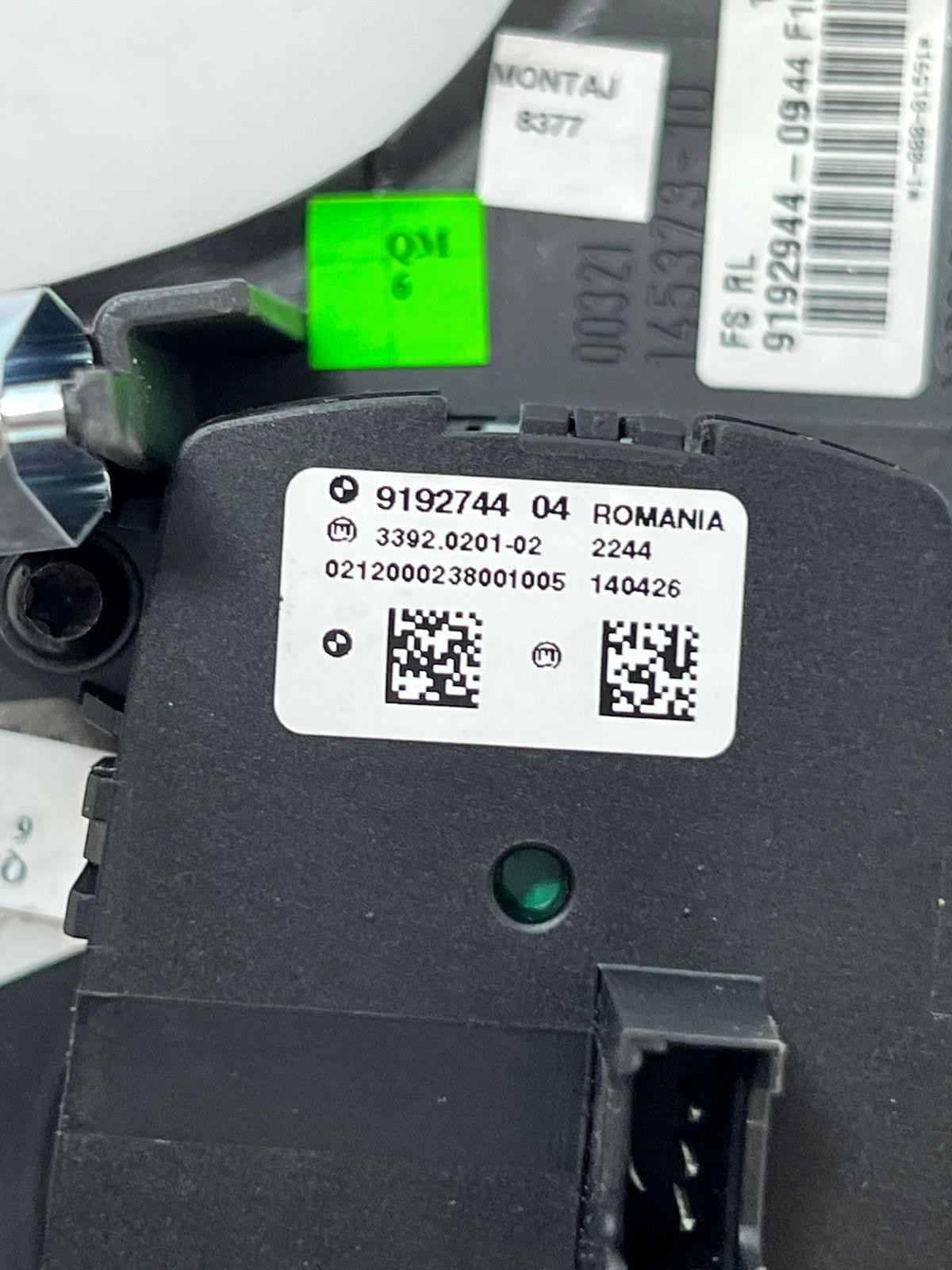 2010-2016 BMW 535i Headlight Control Switch 9192744 RHD