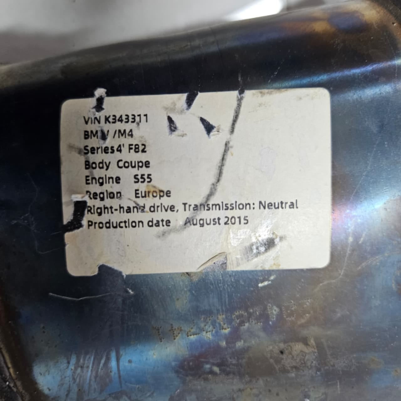 2015-2018 BMW 3 Series M4 F82 Catalytic Converter 7848044 CYLINDER 4-6