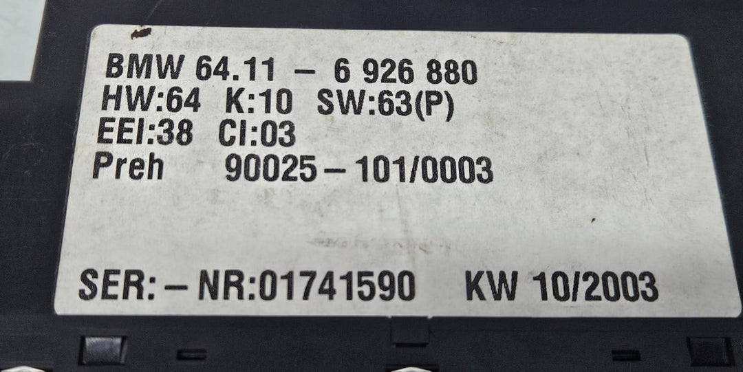 2000-2006 BMW X5 E53 Climate Control Panel 6926880 OEM