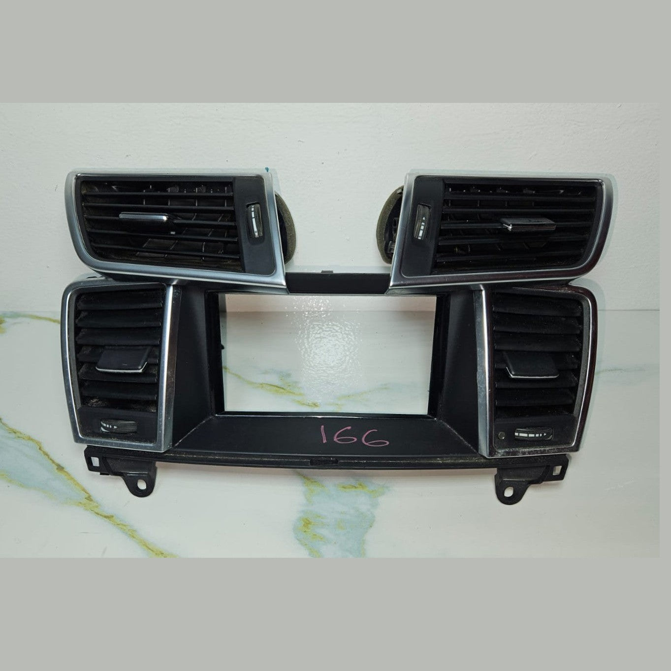 12-16 Mercedes W166 Dash Dashboard Center \ Left & Right A/C Air Bezel Trim Set