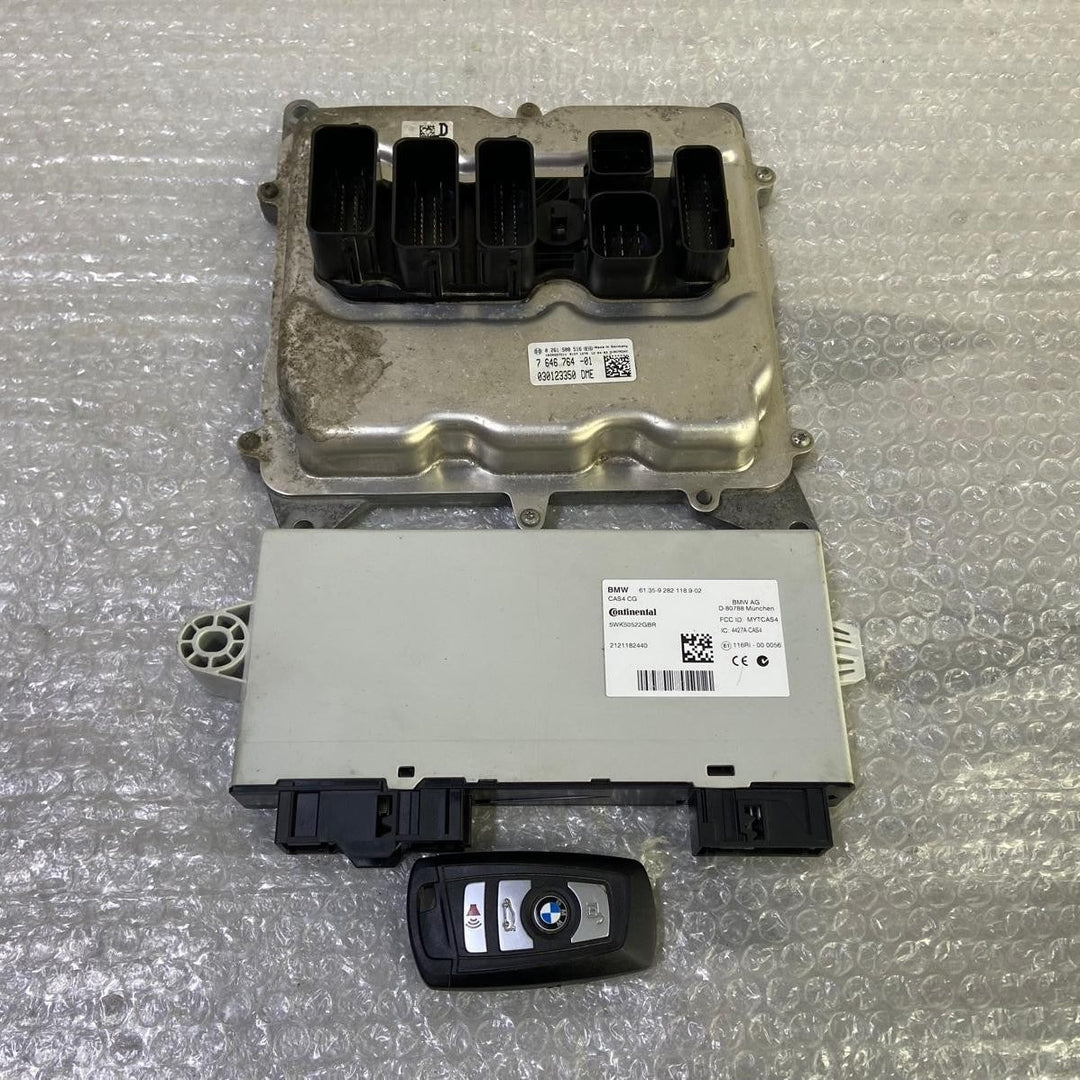 OEM BMW F25 X3 F20 F30 N20 ENGINE CONTROL UNIT DME CAS IGNITION KEY SET 7646764
