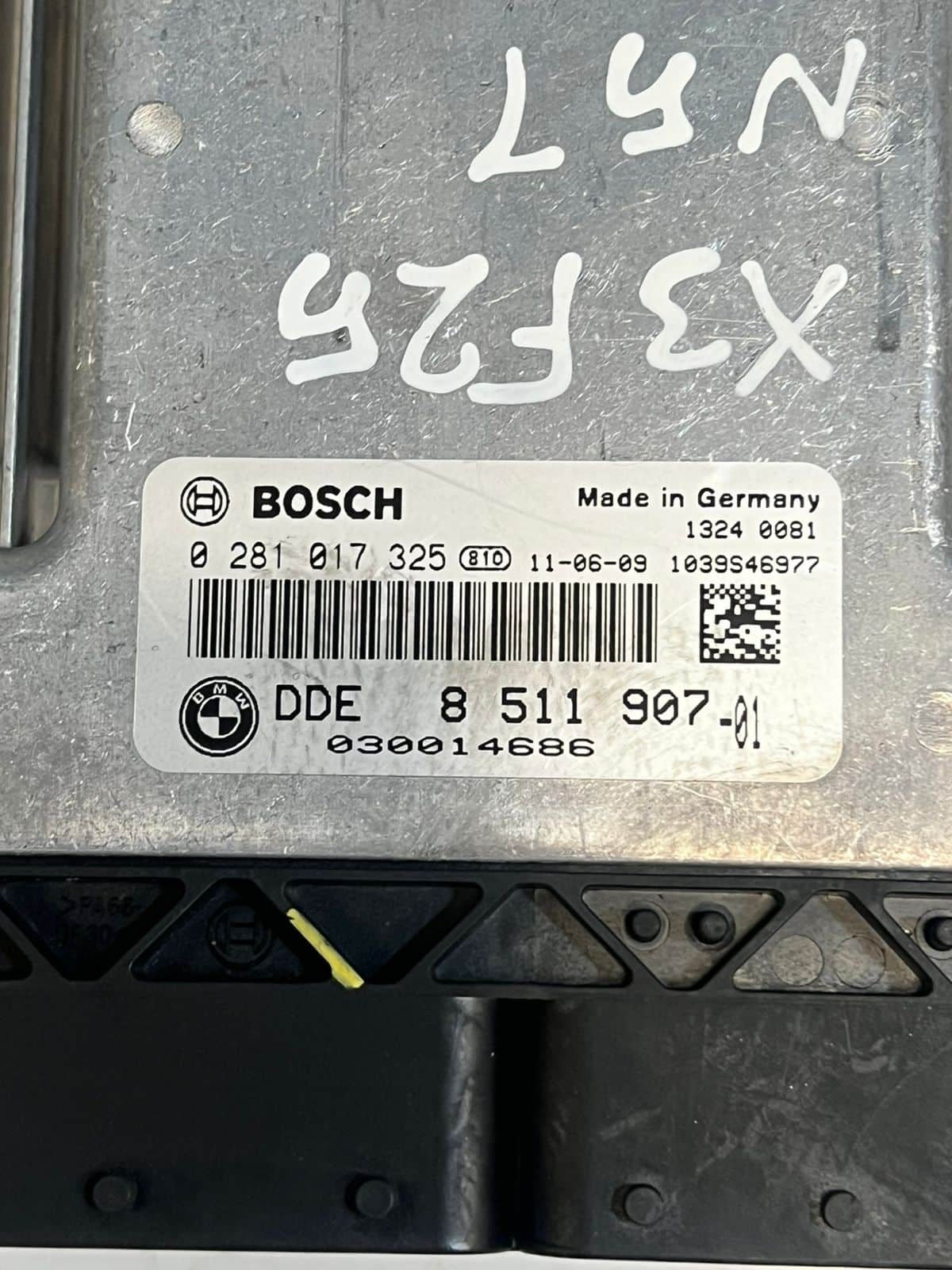 2010-2017 BMW X3 F25 N57 Engine Control Unit ECU SET DDE + CAS4+ 1KEY 8511907
